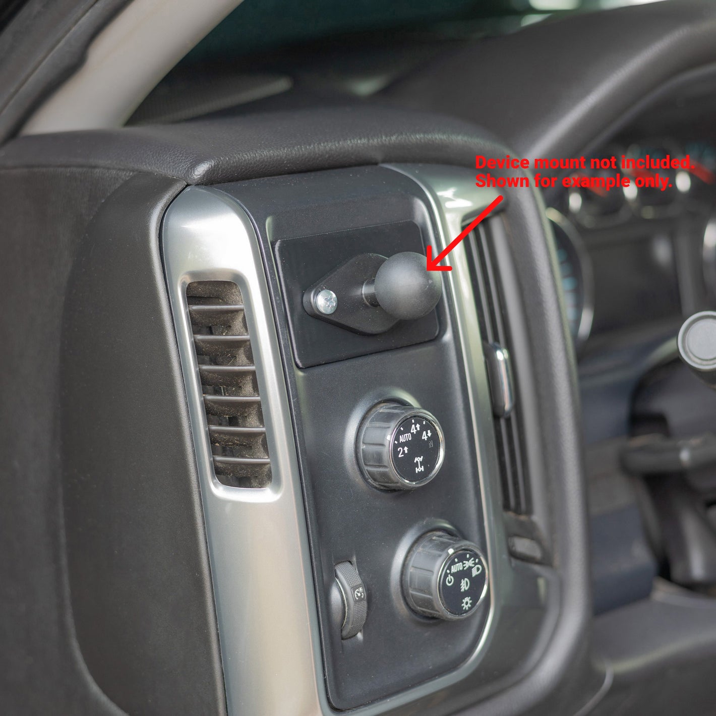 2-Hole AMPS Mount Panel for Cubby in OEM Trim Plate | 2014-2018 Silverado Sierra