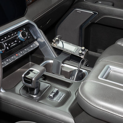 Radio Mount | 2022-2026 GMC Sierra With Refreshed Full-Length Center Floor Console (Front to Back Cup Holders, Version 1)