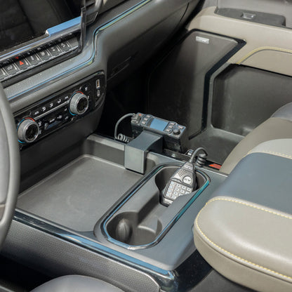 Radio Mount | 2024-2026 Silverado With Full-Length Center Floor Console (Rectangular Pocket Between Side to Side Cup Holders)
